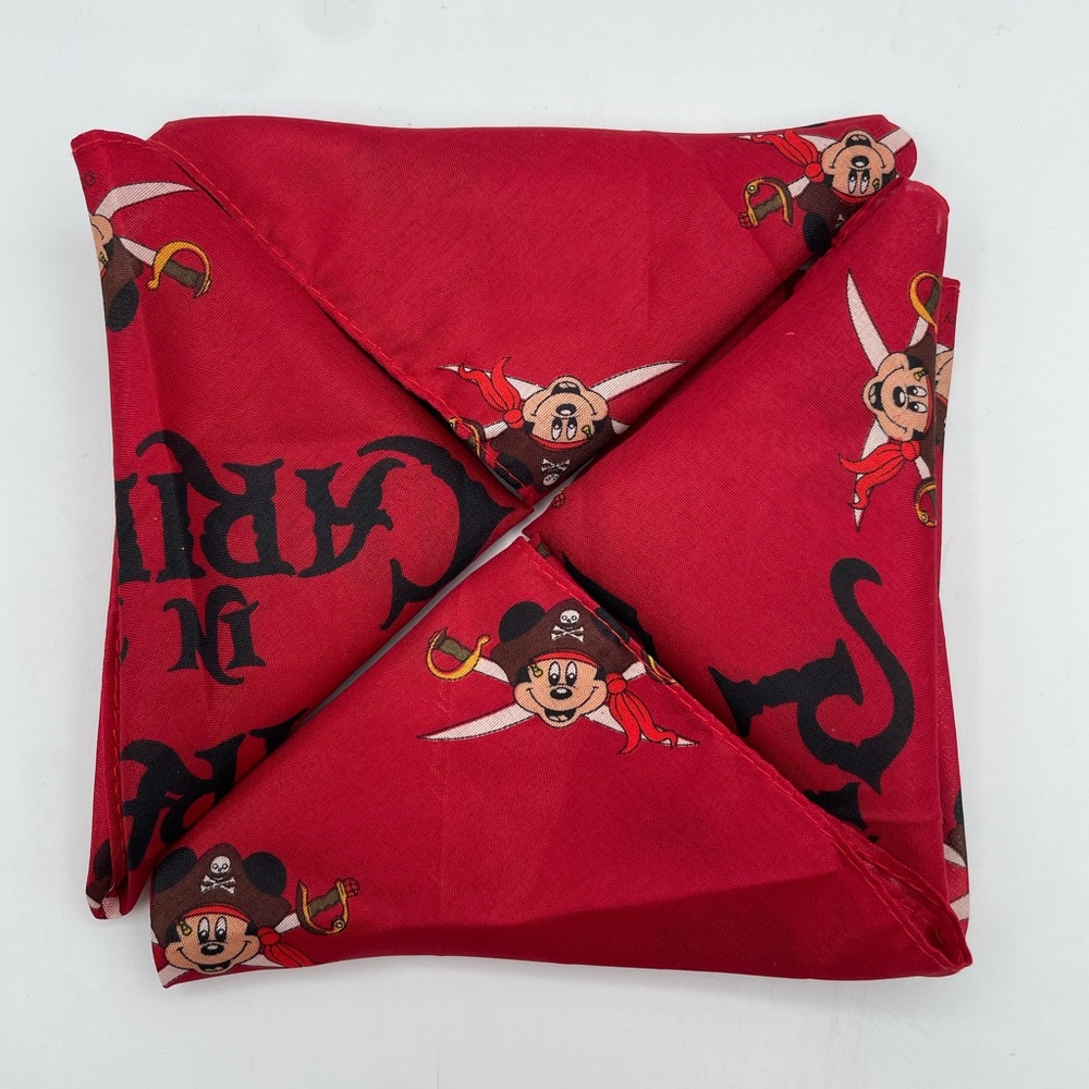 Vintage Disney Pirates of the Caribbean Mickey Mouse Triangle Bandanas, Set of 4